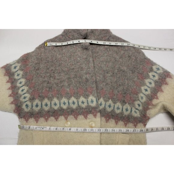 Vintage Ice-Knit Icelandic wool knit button front jacket S - Picture 13 of 14